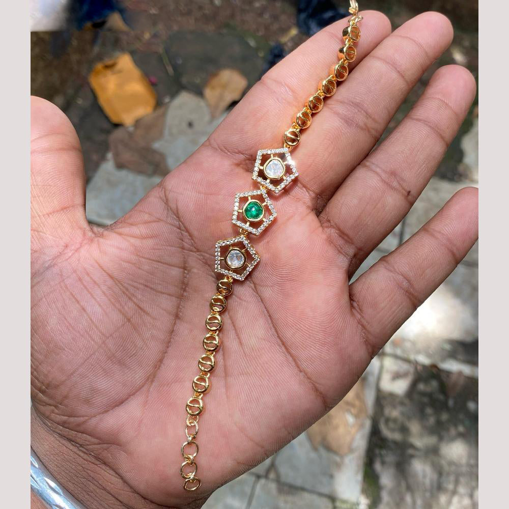 Amoliya Jewels Twilight Hexa Polki Kundan Delight Bracelet