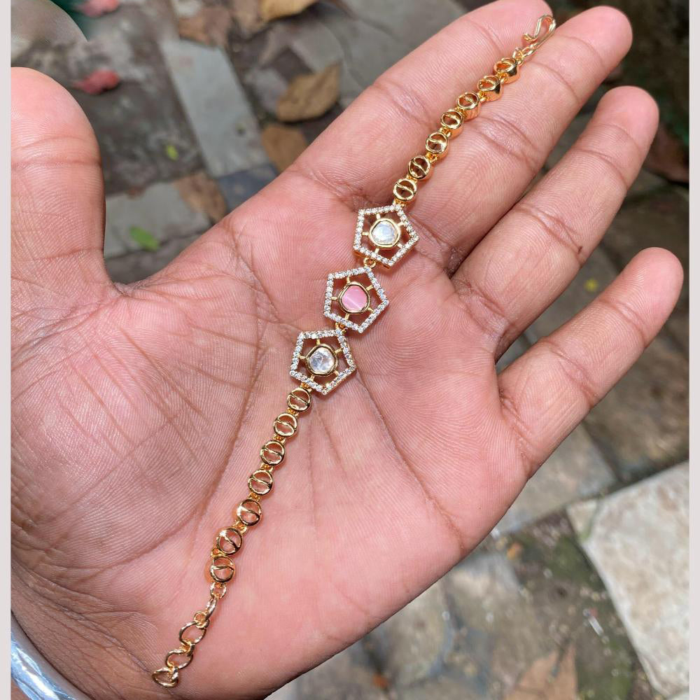 Amoliya Jewels Twilight Hexa Polki Kundan Delight Bracelet