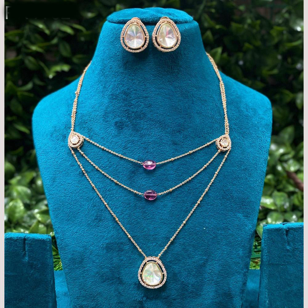 Amoliya jewels Whispers of Royalty Polki Kundan Necklace Set