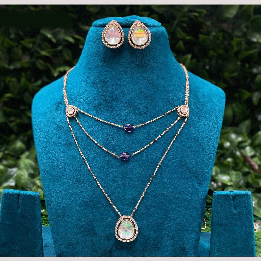 Amoliya jewels Whispers of Royalty Polki Kundan Necklace Set