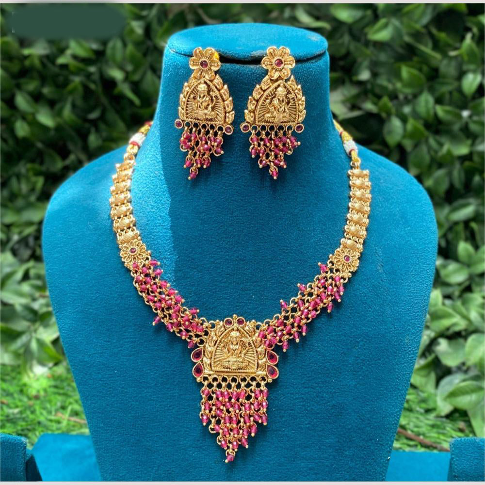 Amoliya Jewels Goddess Glow Traditional Necklace Set