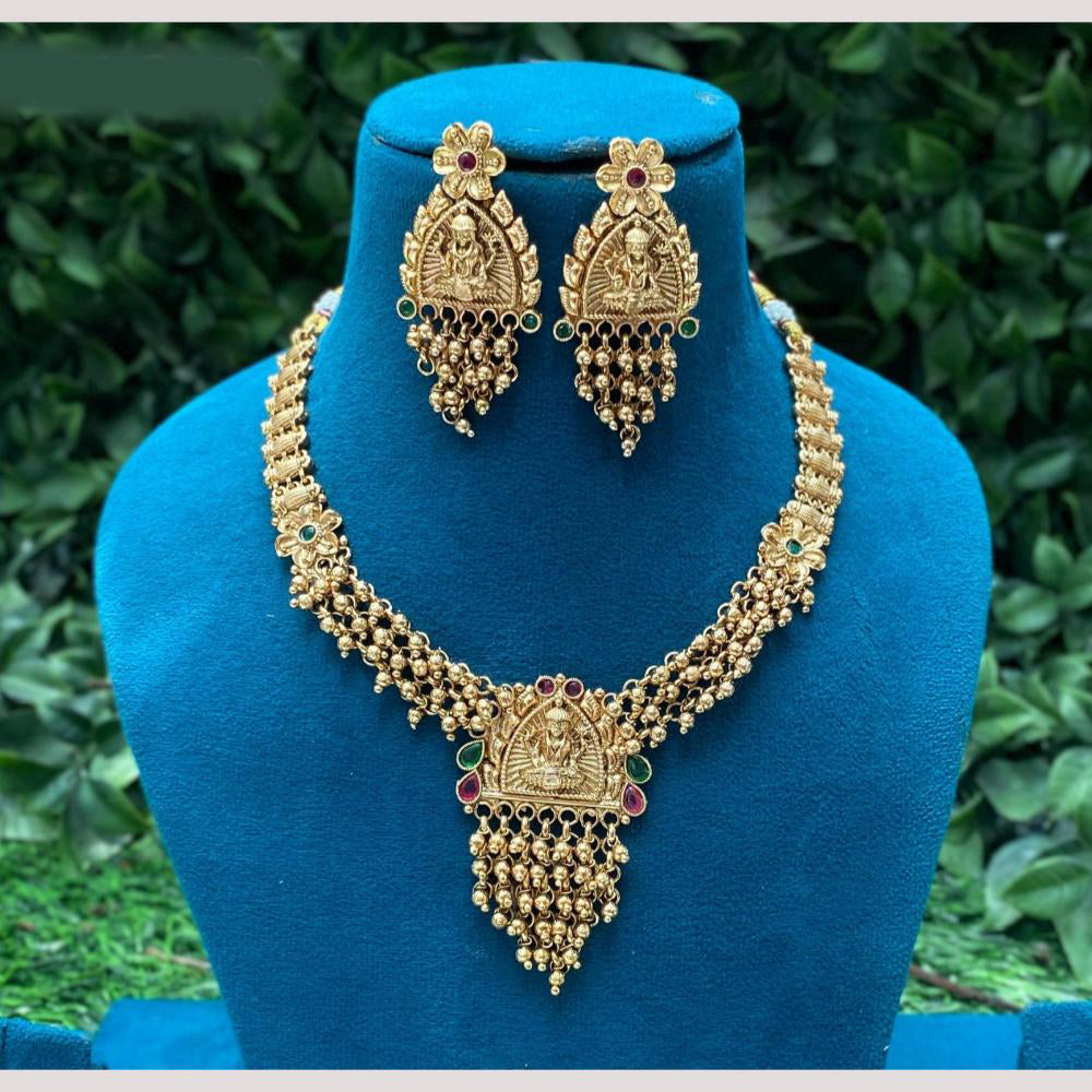 Amoliya Jewels Goddess Glow Traditional Necklace Set