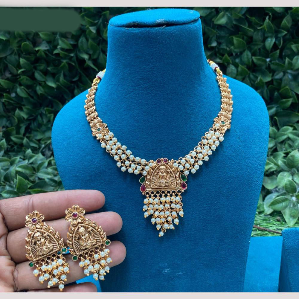 Amoliya Jewels Goddess Glow Traditional Necklace Set