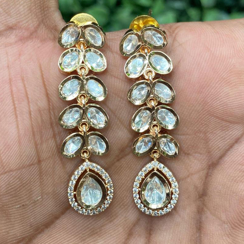 Amoliya Jewels Royal Sparkle Polki Kundan Earrings