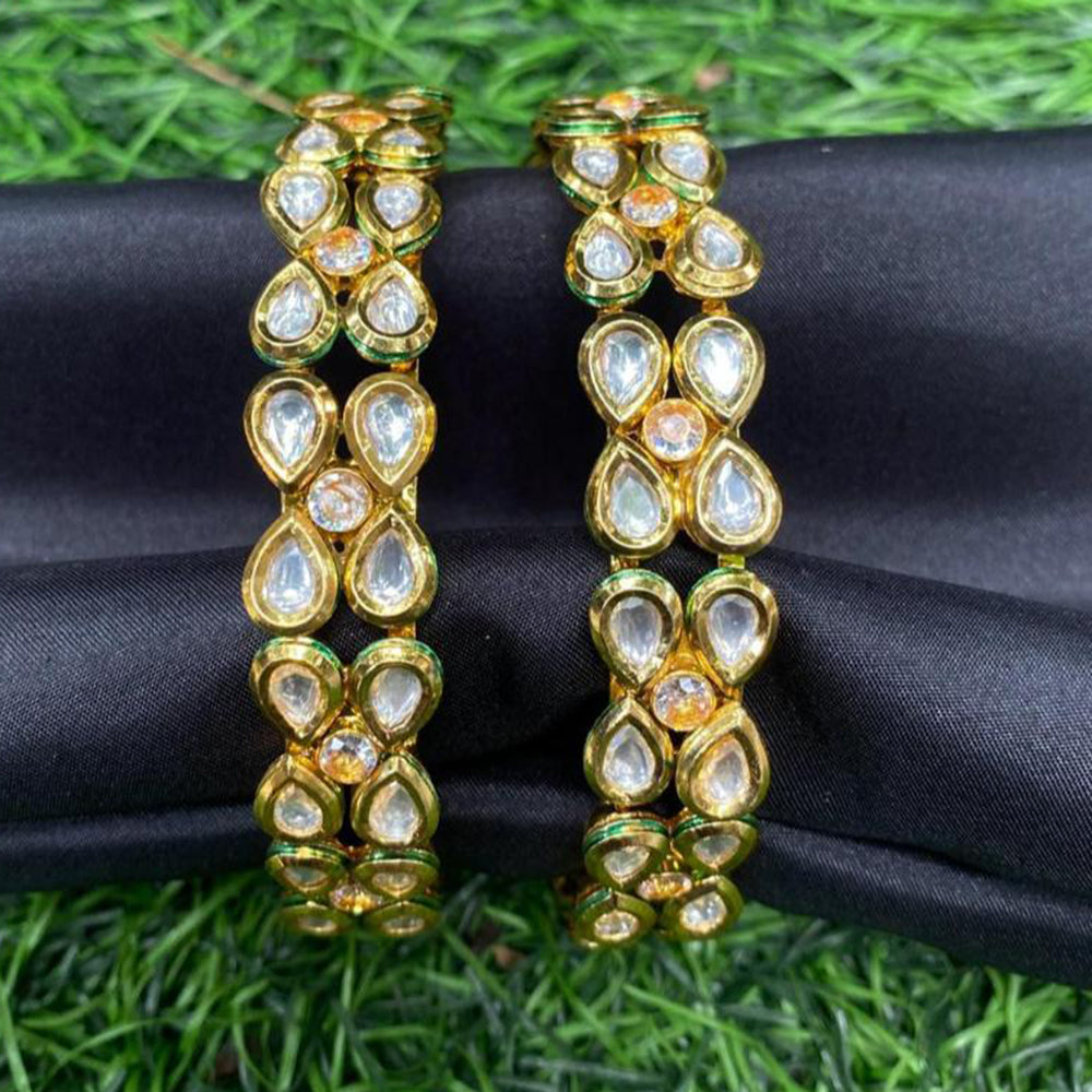 Amoliya Jewels Majestic Glow Kundan Kada Bangles Set