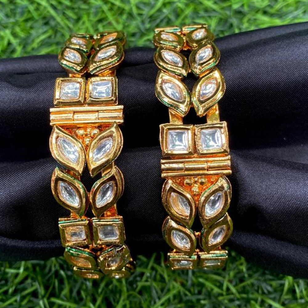Amoliya Jewels Golden Glimmer Designer Bangles set