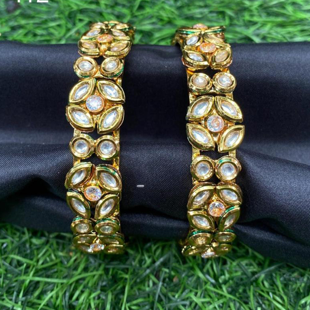 Amoliya Jewels Golden Glimmer Designer Bangles set