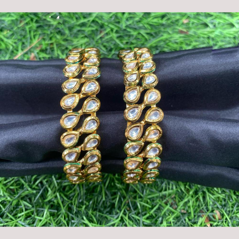 Amoliya Jewels Golden Glimmer Designer Bangles set