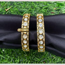 Amoliya Jewels Golden Glimmer Designer Openable Bangles set