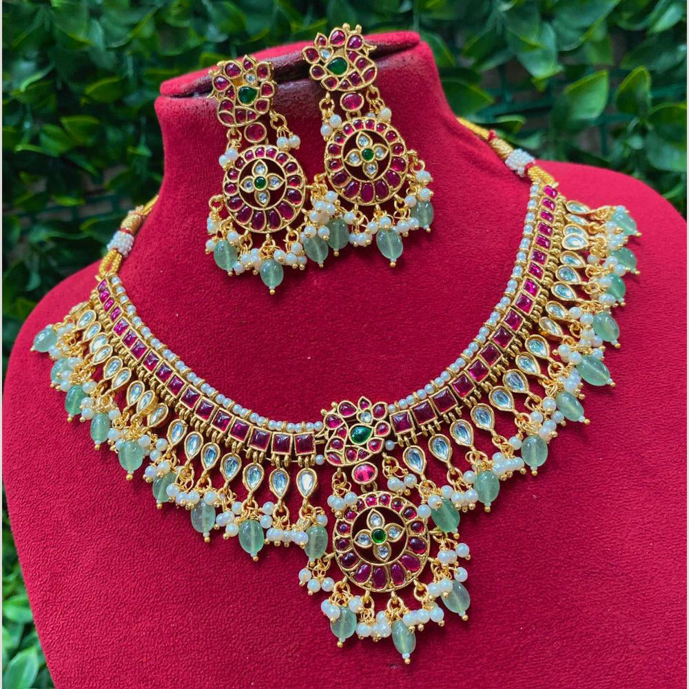 Amoliya Jewels Regal Charm Statement Necklace Set