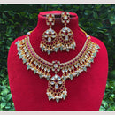 Amoliya Jewels Regal Charm Pota Stone With Beads Necklace Set