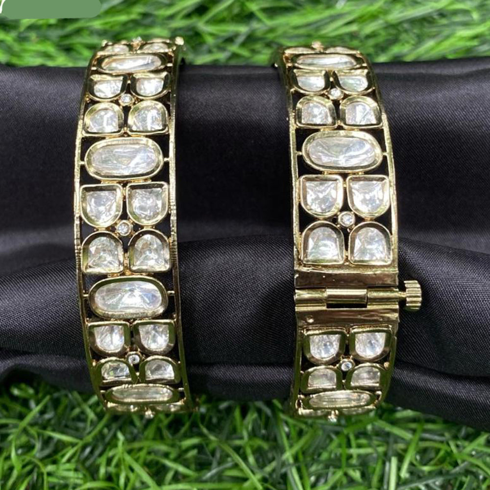 Amoliya Jewels Eternal Shine Polki Kundan Openable Bangles