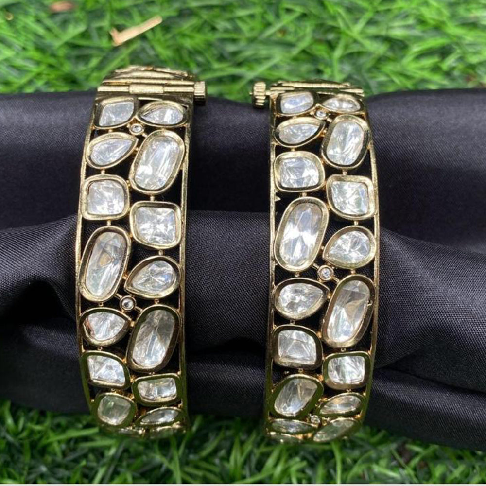 Amoliya Jewels Eternal Shine Polki Kundan Openable Bangles