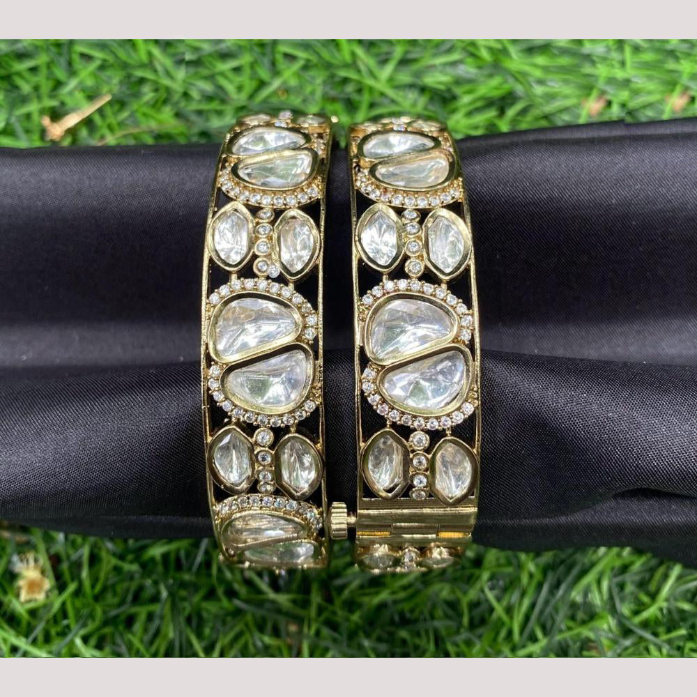 Amoliya Jewels Royal Shine Polki Kundan Openable Bangles