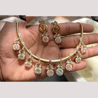 Amoliya Jewels Pearl Bloom Designer Crystal and Polki Kundan Necklace Set