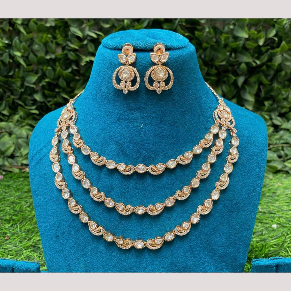 Amoliya Jewels Royal Layers of Elegance Polki Kundan Necklace set