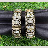 Amoliya Jewels Luminous Legacy Polki Kundan Openable Bangles