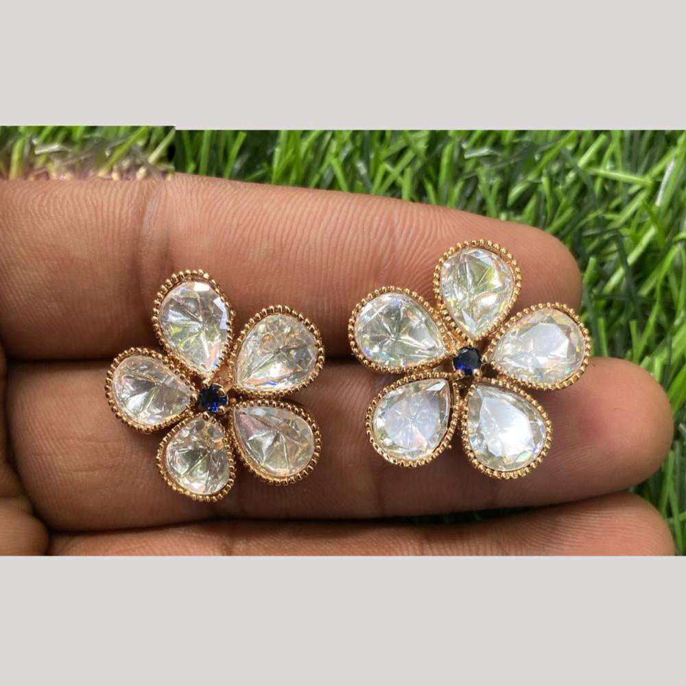 Amoliya Jewels Floral Polki Kundan Earrings