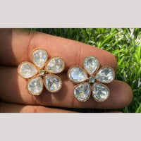 Amoliya Jewels Floral Polki Kundan Earrings