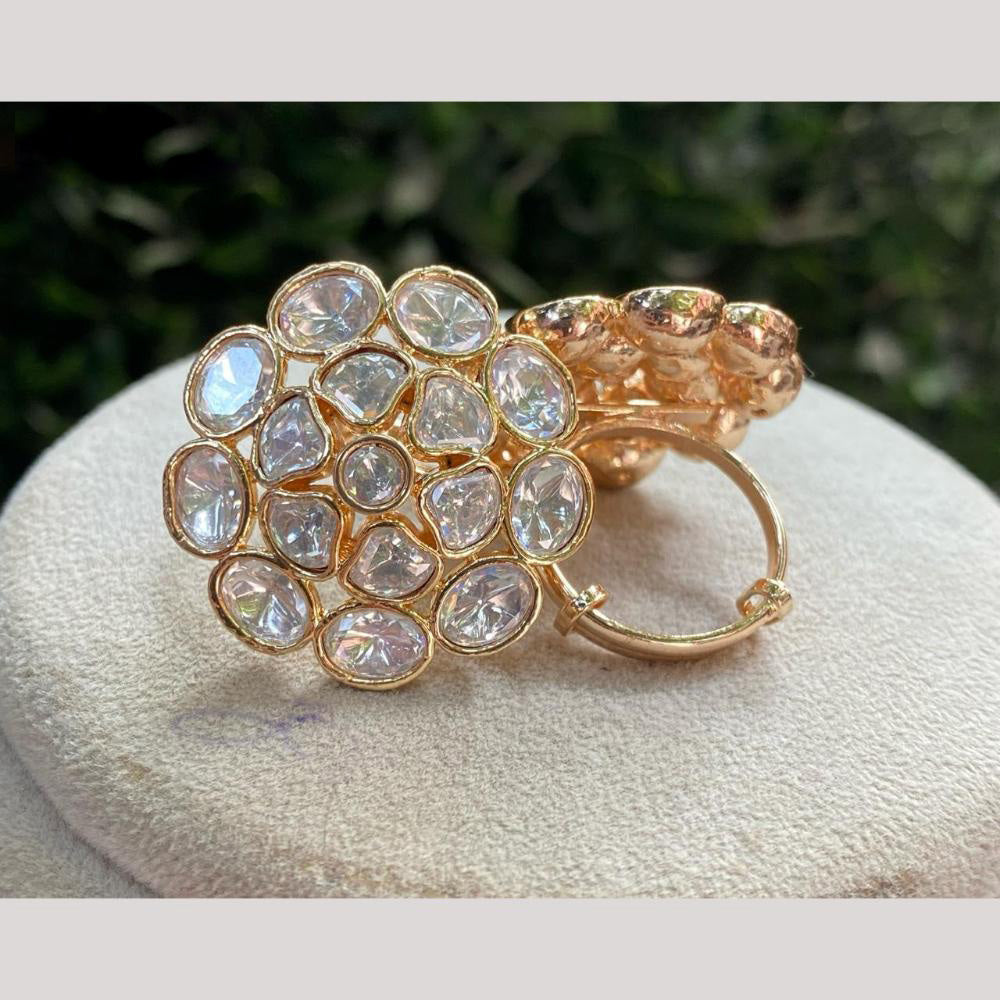 Amoliya Jewels Floral Polki Kundan and Beads Ring