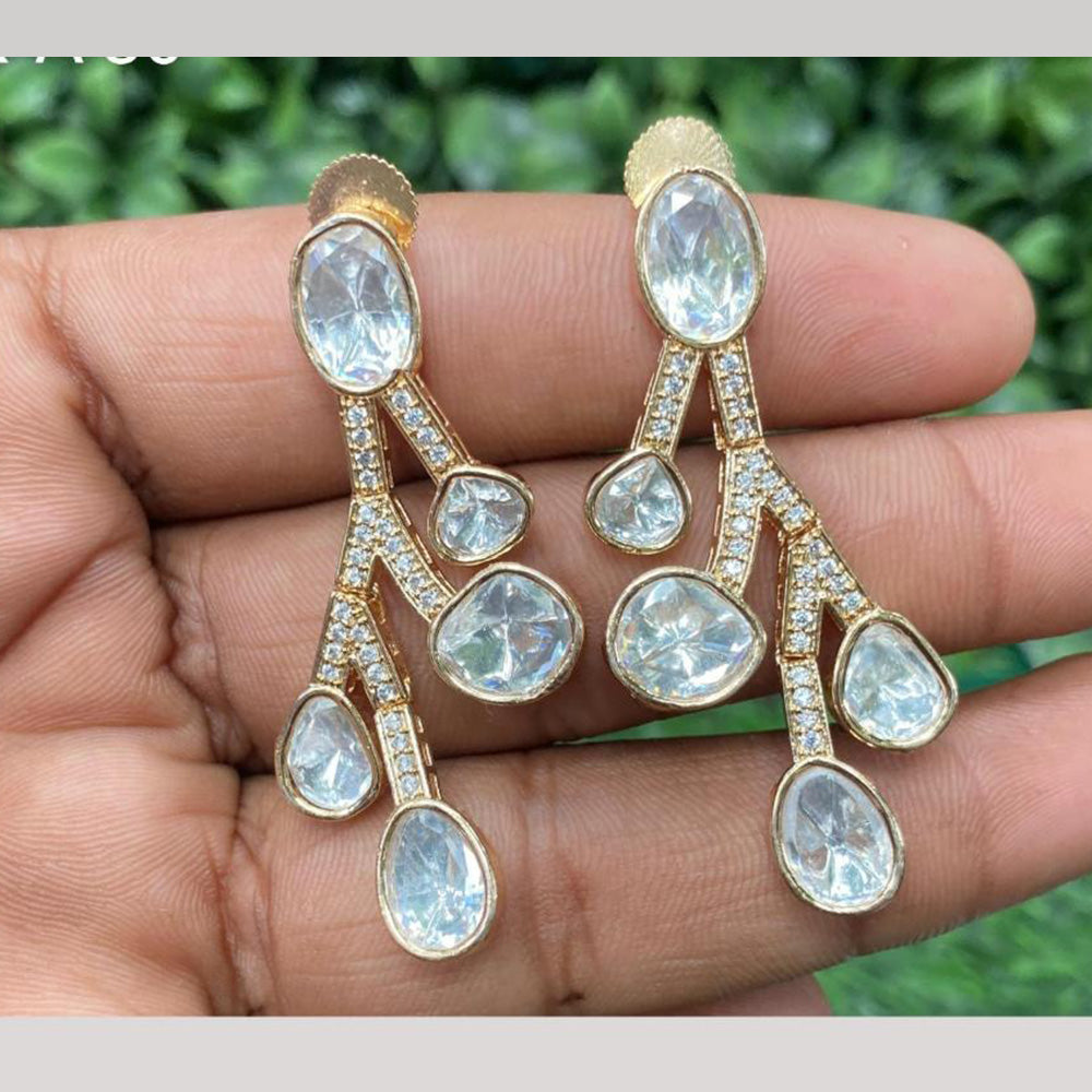 Amoliya Jewels Branch Drop of Polki Kundan Earrings