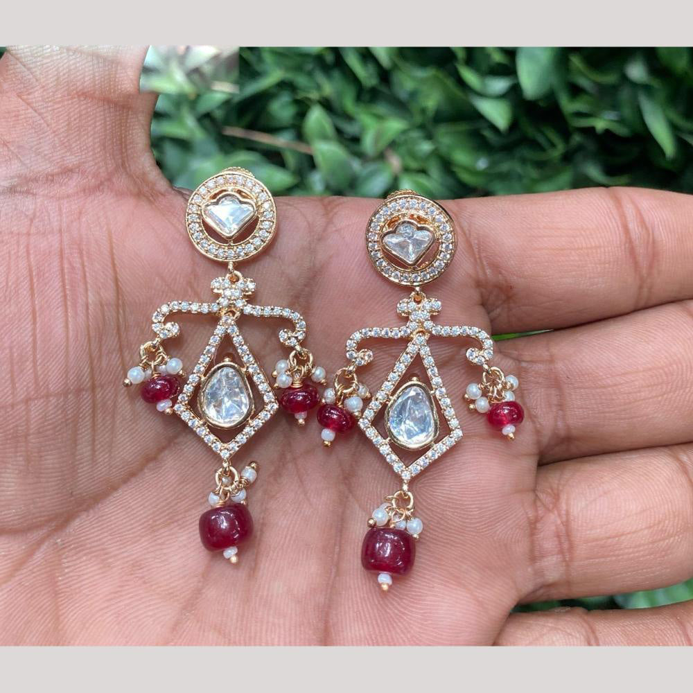 Amoliya Jewels Polki Kundan Dangler Earrings