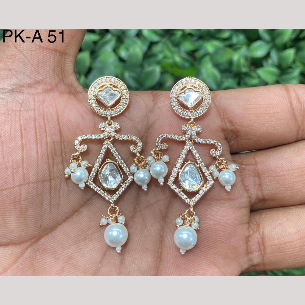 Amoliya Jewels Polki Kundan Dangler Earrings