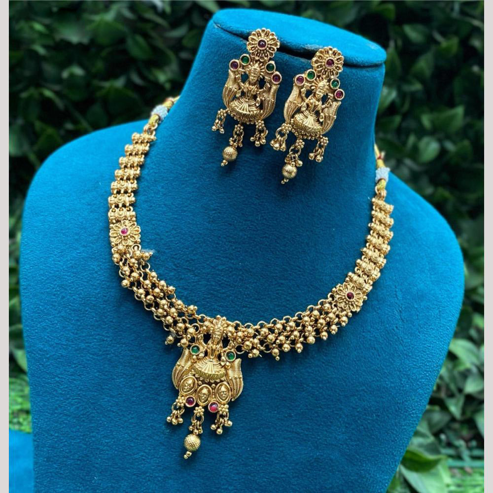 Amoliya Jewels Antique Temple Necklace Set