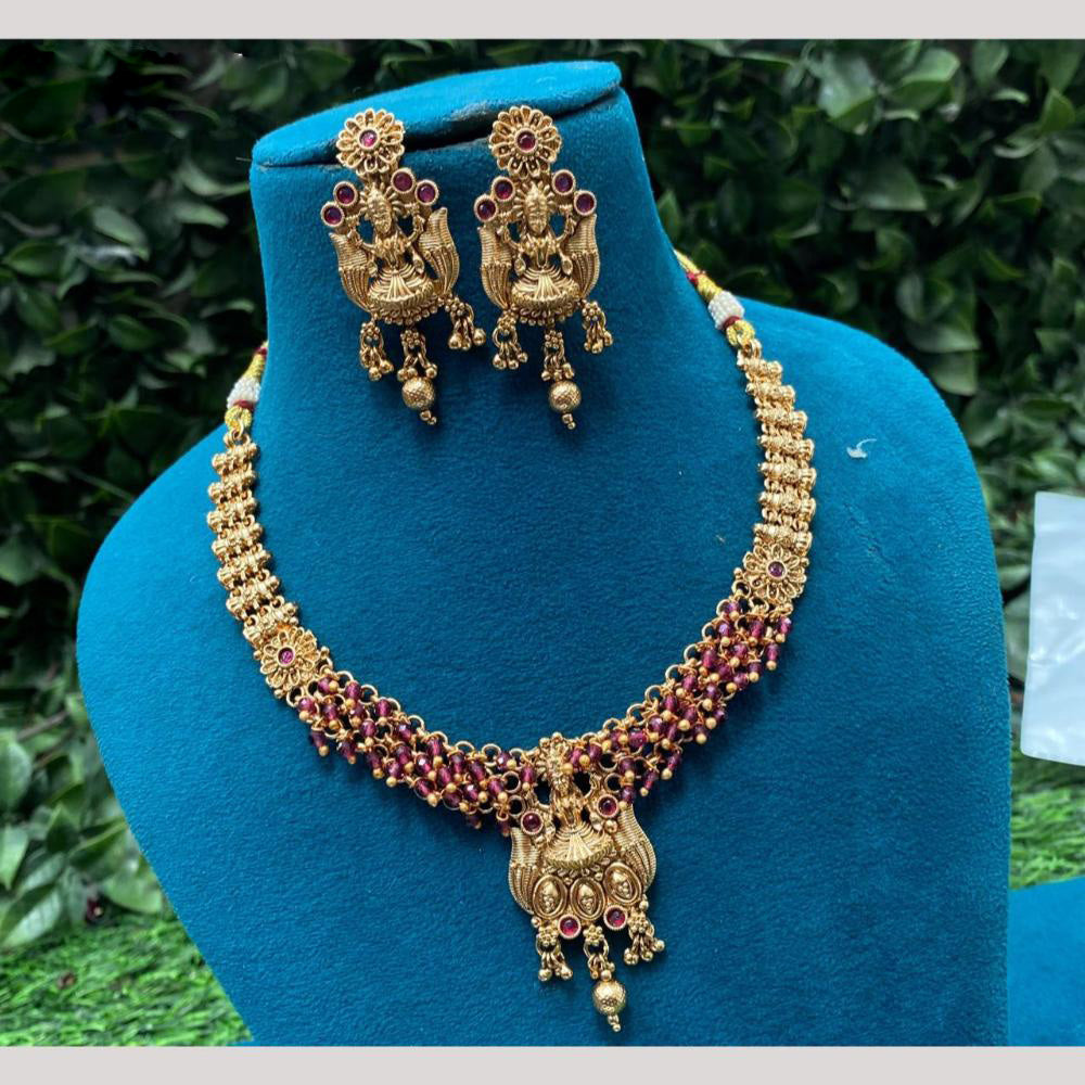 Amoliya Jewels Antique Temple Necklace Set