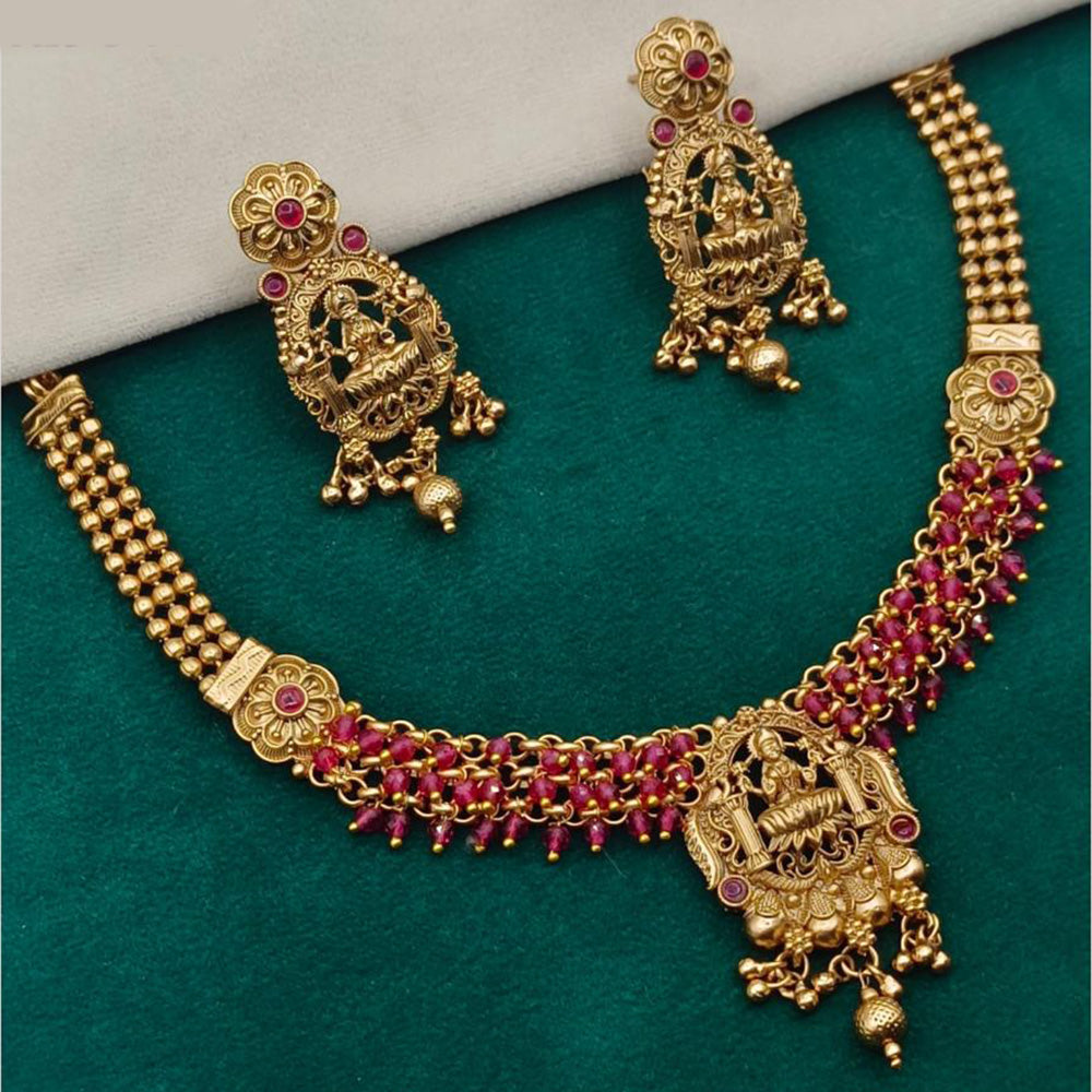 Amoliya Jewels Antique Temple Necklace Set