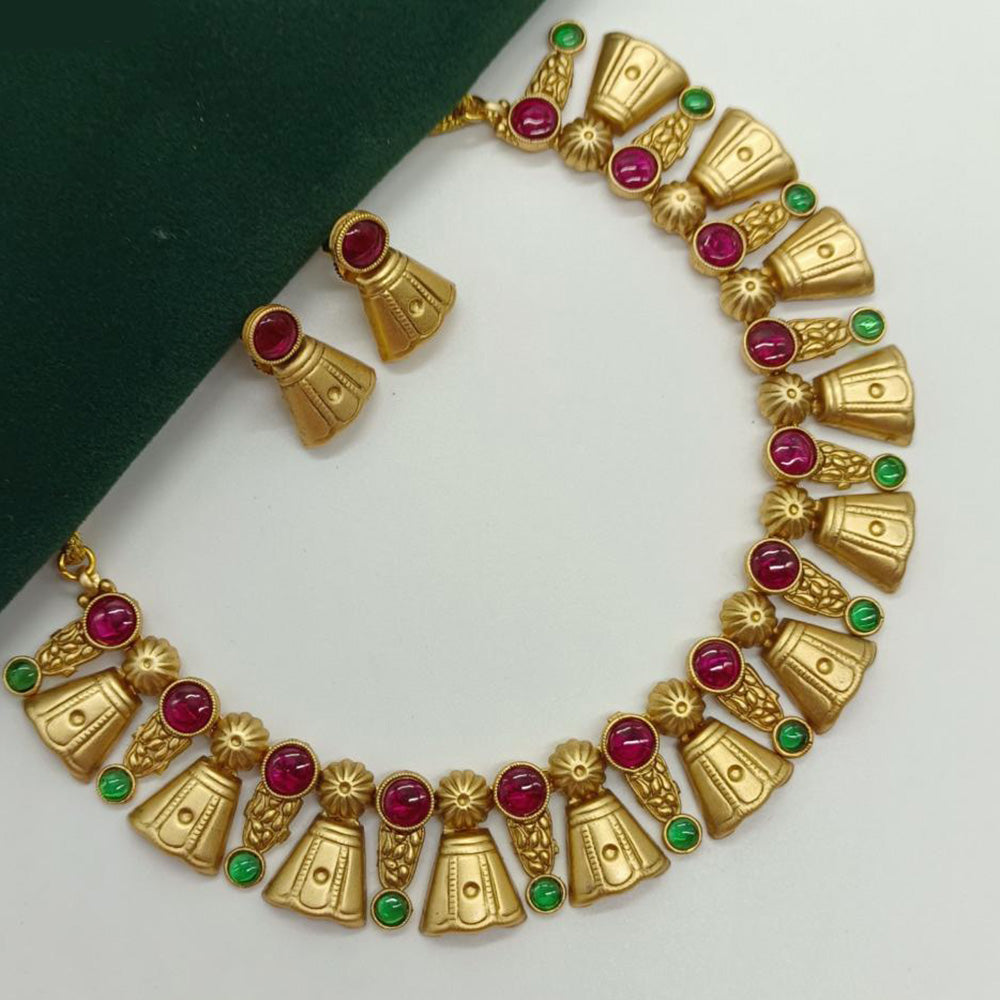 Amoliya Jewels Ethnic Bell Motif Necklace Set