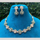 Amoliya Jewels Pearl Beaded Kundan Necklace with Matching Drop Earrings