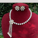 Amoliya Jewels Elegant Pearl and Polki Kundan Floral Necklace Set
