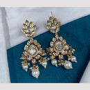 Amoliya Jewels Antique Finish Polki Kundan And Pearl Drop Dangler Earrings
