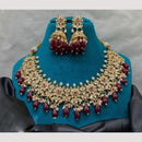 Amoliya Jewels Royal Polki Kundan Pearls And Beads Necklace Set