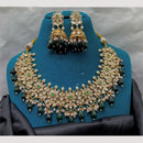 Amoliya Jewels Royal Polki Kundan Pearls And Beads Necklace Set