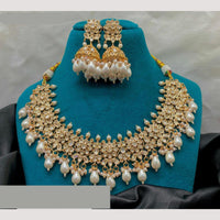 Amoliya Jewels Royal Polki Kundan Pearls And Beads Necklace Set