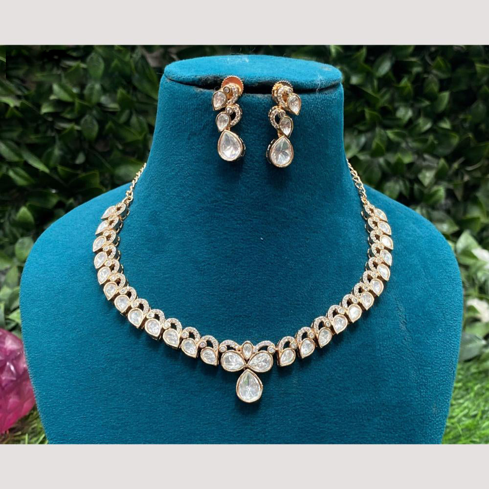 Amoliya Jewels Royal Heavy Polki Kundan Stone Necklace Set