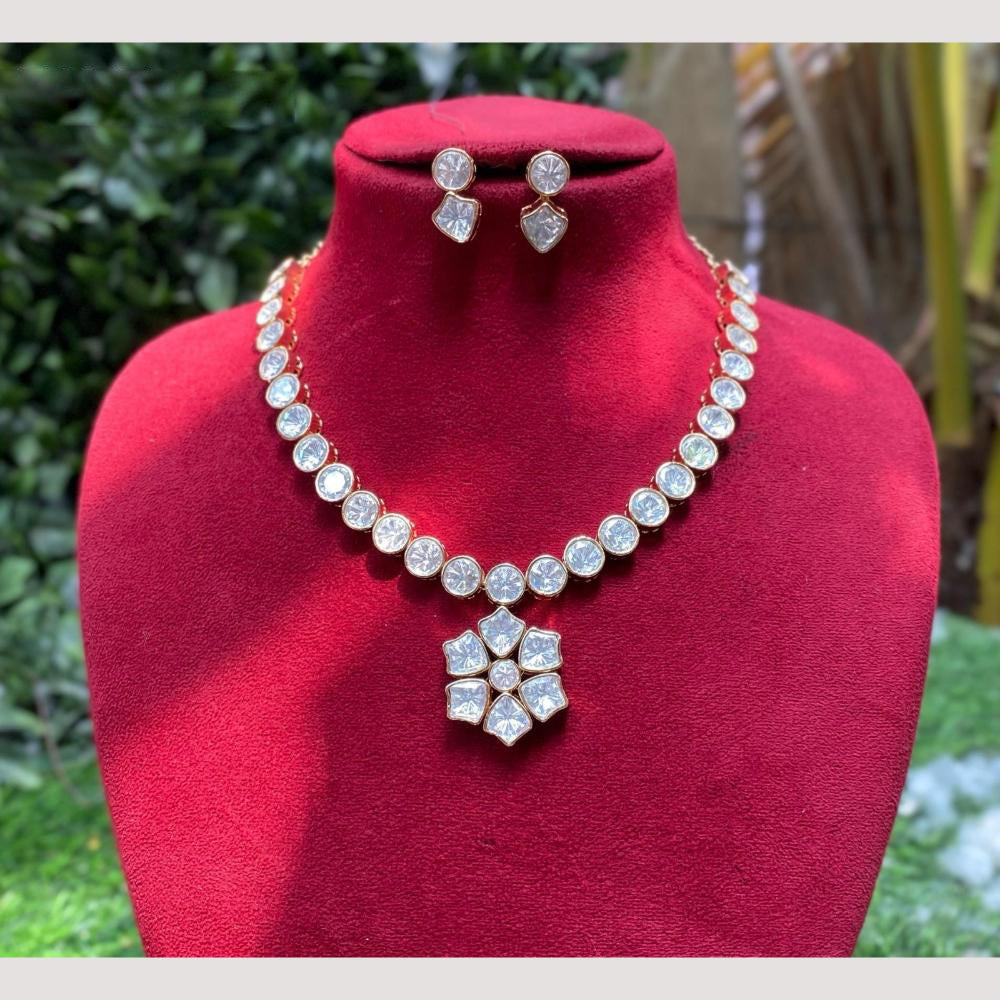 Amoliya Jewels Royal Heavy Polki Kundan Stone Necklace Set
