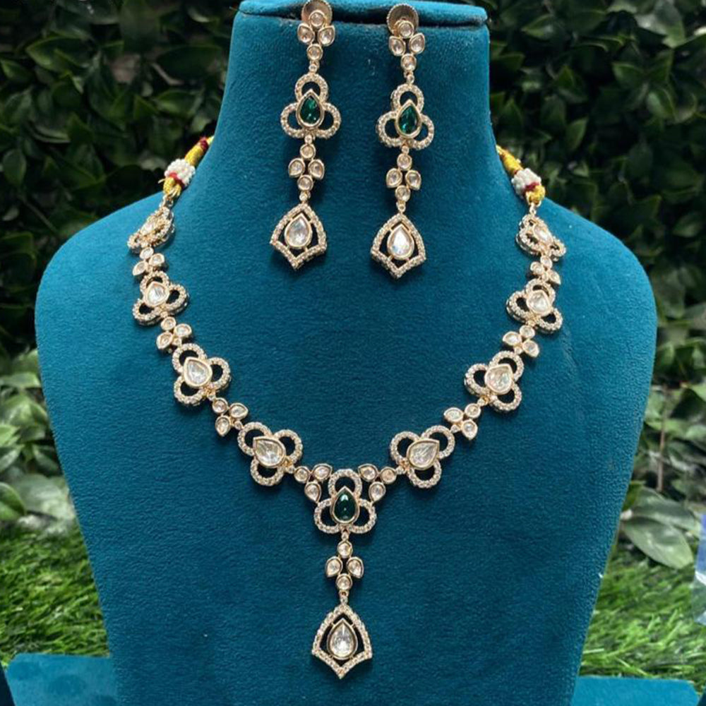 Amoliya Jewels Royal Heavy Polki Kundan Stone Necklace Set