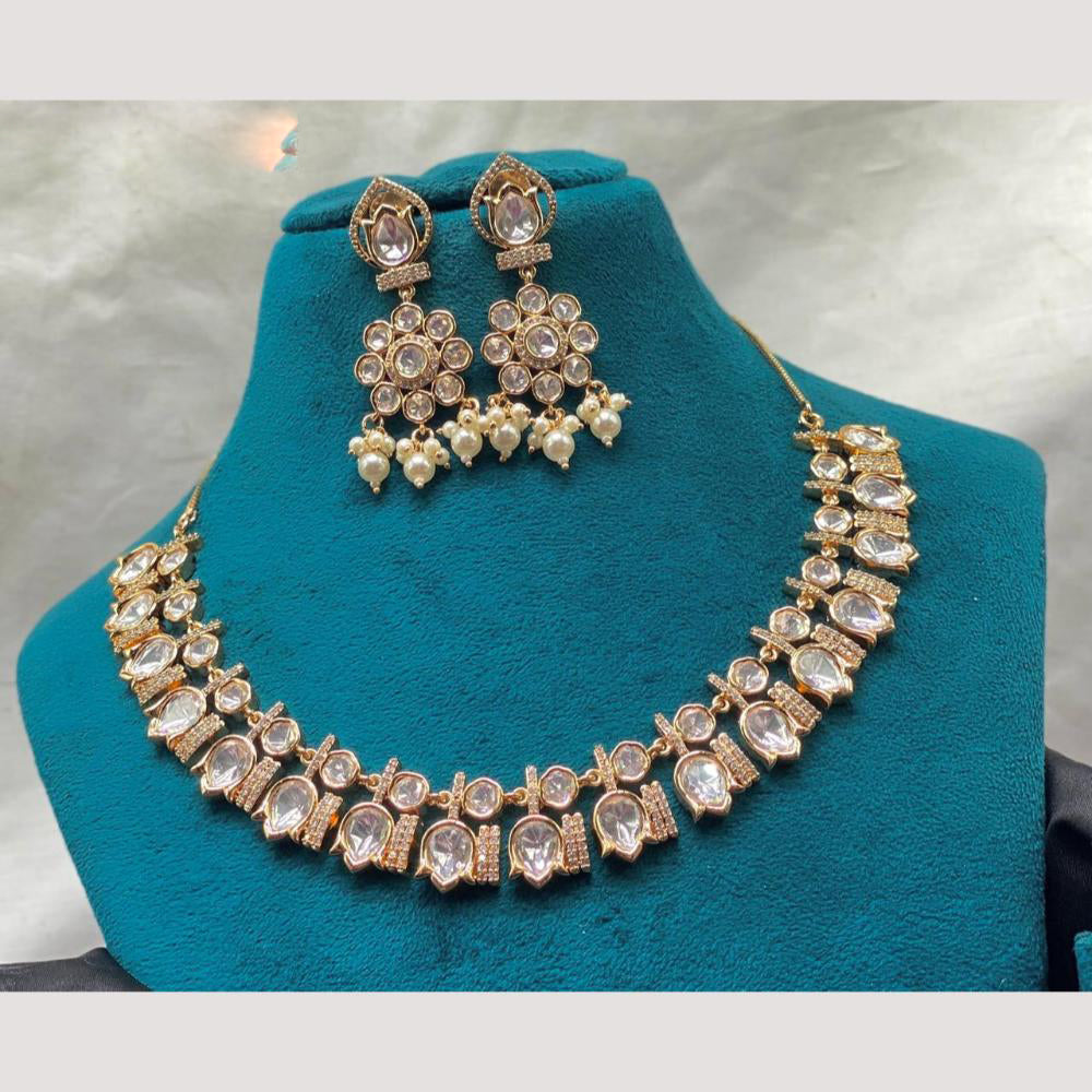 Amoliya Jewels Royal Heavy Polki Kundan Stone Necklace Set
