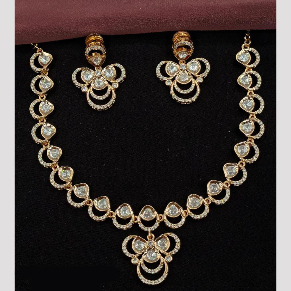 Amoliya Jewels Classic Polki Kundan Necklace Set