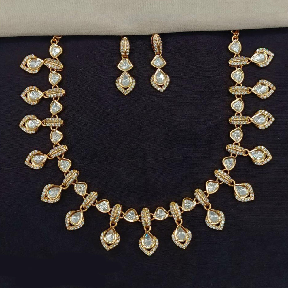 Amoliya Jewels Classic Polki Kundan Necklace Set