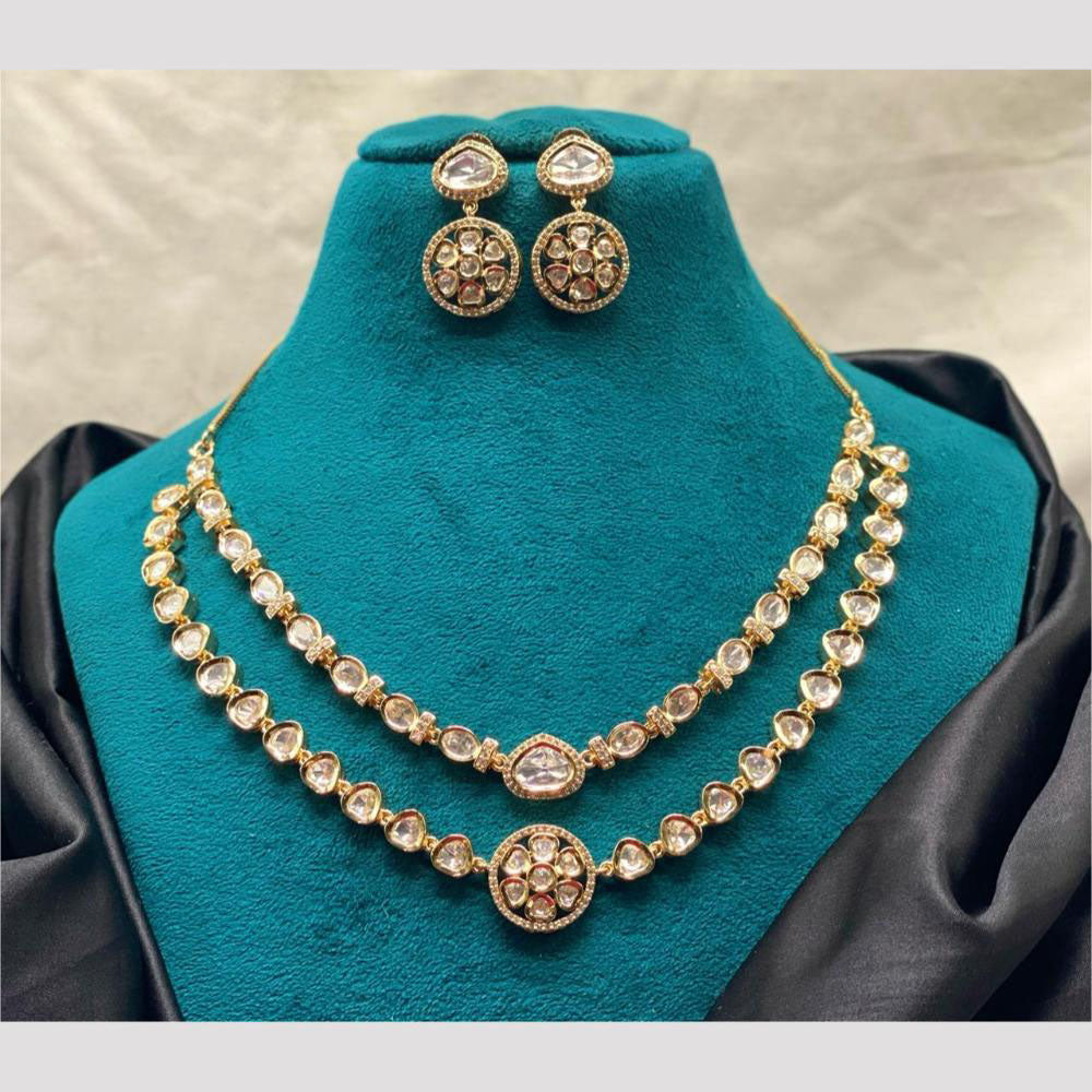 Amoliya Jewels Classic Polki Kundan Necklace Set
