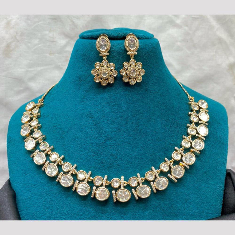 Amoliya Jewels Classic Polki Kundan Necklace Set
