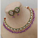 Amoliya Jewels Classic Polki Kundan And Beads Necklace Set