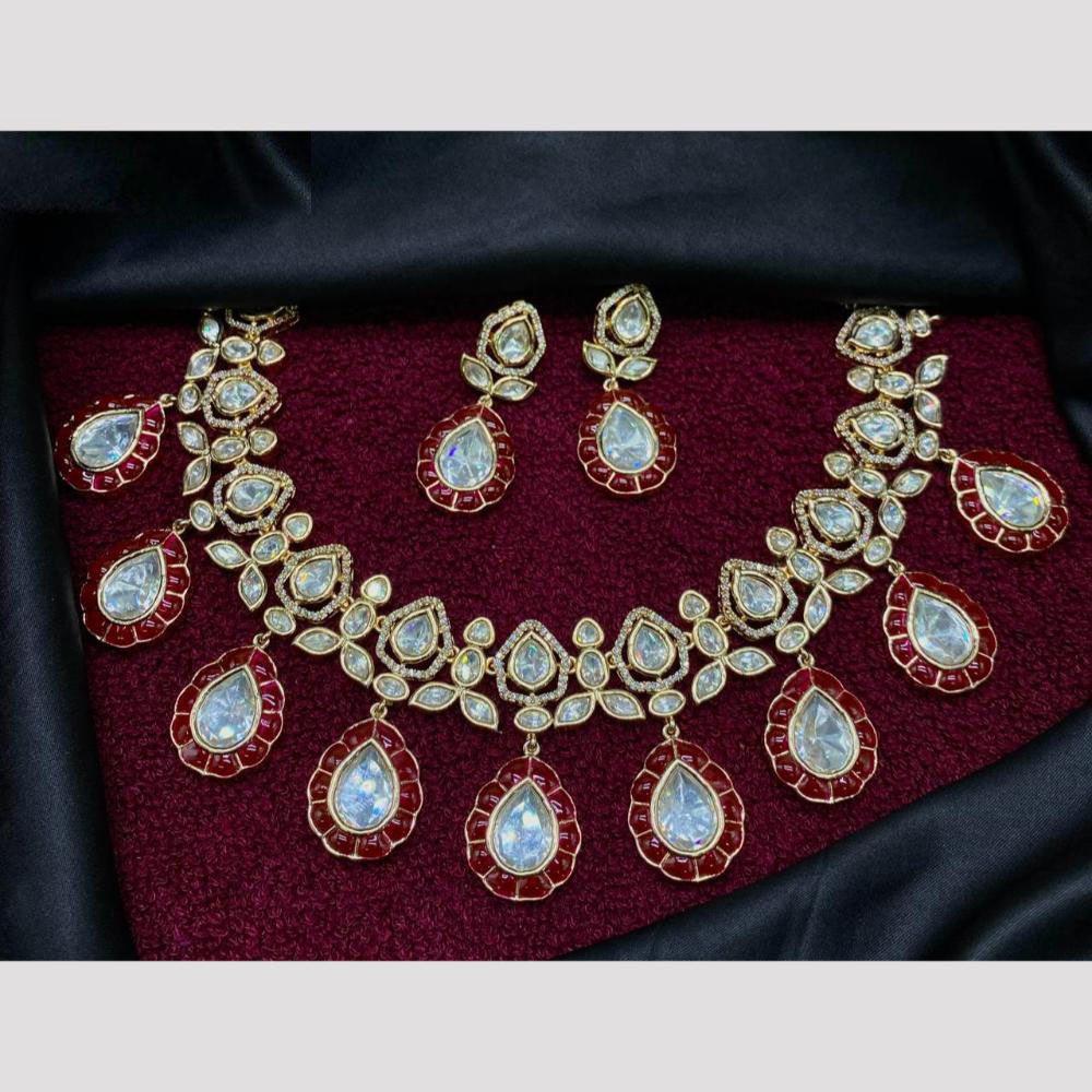 Amoliya Jewels Classic Polki Kundan Necklace Set