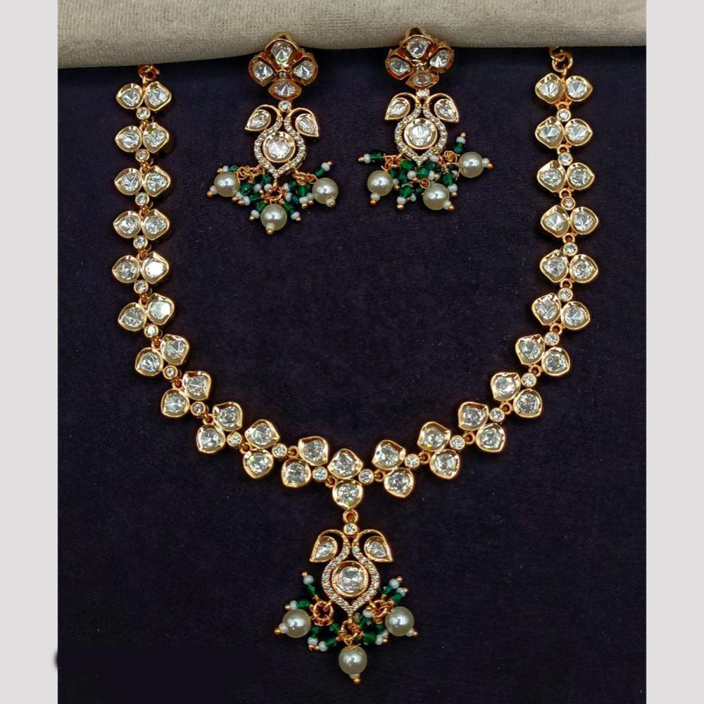Amoliya Jewels Classic Polki Kundan And Pearl Necklace Set