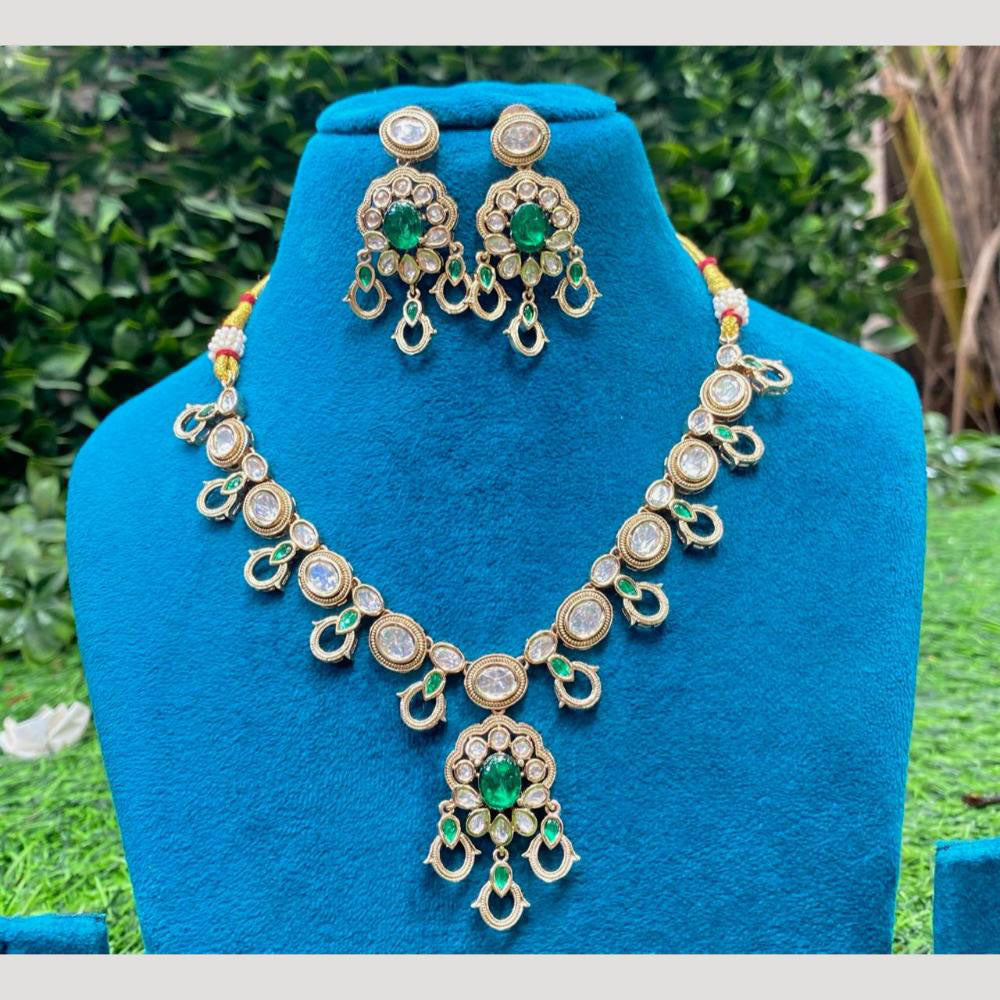 Amoliya Jewels Traditional Elegance Polki Kundan Necklace Set