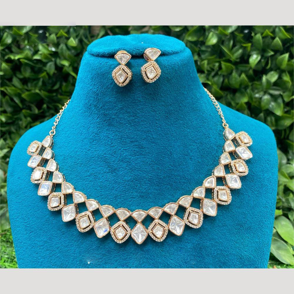 Amoliya Jewels Traditional Elegance Polki Kundan Necklace Set